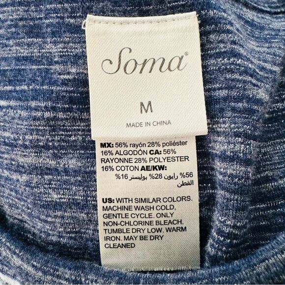 Soma Reversible Cotton Blend Sleeveless Tank Dress Size Medium - Picture 8 of 8